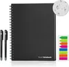 Anteckningar A4 Blank Sid Erasable Reusable Smart Writing Notebook Black Waterproof Paper Autoscan Anpassad presenttråd Bundna Spiral Notes 230130