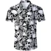 Camisas casuales de los hombres Calavera hawaiana de verano para hombres 3d Impreso 5xl Botón de manga corta de playa Camisa de gran tamaño 230130