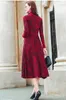 Casual Dresses Zuoman Red Autumnwinter Turtle Neck Long Sleeve Cultivate En's Temperament Sweater Knitting Dress Kneelength 230130