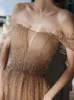 Abbigliamento etnico Khaki Lady Sexy a mano Nappa con perline Cheongsam Tromba Qipao Abito da banchetto per celebrità alla moda scintillante Abiti lunghi fino al pavimento