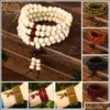 Charm Bracelets Bracelet Natural Sandalwood Buddhist Buddha Meditation Beads For Women Men Jewelry Prayer Mala Rosary Dh Drop Deliver Dhlxa