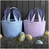 Party Favor FedEx Easter Bag Stripe Bunny Basket Cartoon Rabbit långa öron hink Seersucker Easters Eggs Bags Bid Drop Deliver Dh4U3