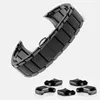 Watch Bands For AR1452 AR1451 High Quality Ceramic Watchbands Black Strap With Butterfly Clasp Lug End Accessories Fashion Bracelets