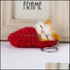 Bomboniera Cute Knit Furry Slee Cat Portachiavi Portachiavi Auto Portachiavi Donna Borsa Ciondolo Ornamento Decorativo Wq652 Drop Delivery H Dhm8X