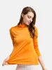 Kadın Tshirt Suyadream Kadın Belvekenk Uzun Kollu Katı Küleyler Örme Doğal İpek Şık Dip Tişört Bahar Sonbahar Top 230130