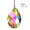 Kronleuchter Kristall 1PC 89MM AB Farbe Mesh Glas Kunst Prisma Facettierte Anhänger Zubehör Home Decor Handwerk