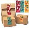 Present Wrap Package Stickers 10 Sheet/Pack Self Lime Paper Multi Purpose 90 30mm Santa Claus Söt inpackning Dekorativa julmärken
