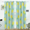 Curtain Pineapple Curtains Drapes Panels Darkening Blackout Grommet Room Divider For Patio Window Sliding Glass Door 55x84 Inches