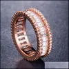 Band Rings Baguette Cz Eternity Trendy Engagement Wedding Stack For Women Irregar Copper Inlaid Zircon Valentine Day Drop Delivery Je Dhhdl