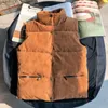 Men's Jackets Corduroy Vest Man Autumn and Winter Thickened Warm Leisure down CottonPadded Coat 230130