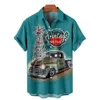 Męskie koszule dla mężczyzn 3D Vintage Fashion Holin Rocker Printed Rockabilly Hawaiian Shirt krótkie rękawie Homme Harajuku ropa hombre 230130