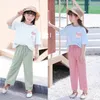 Girls Wide Leg Pants Corset Foot Trousers Solid Color Multi-size Casual Fashion