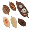 Plates Solid Wood Leaf Dinner Snack Fruit Dry Plate High-Quality Handmade Sushi Tea Tray Dessert Tableware