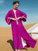 Ethnische Kleidung Ramadan Eid Red Abaya Dubai Türkei Islam Muslim Langes Kleid Abayas für Frauen Niqab Caftan Marocain Robe Musulmane Femme