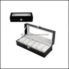 Jewelry Boxes Window Organizer Box For Save 6 Wrist Watches 656 Q2 Drop Delivery Packaging Display Dhzs3