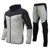 Men's Tracksuits Brand Men's Sweatsuit Tech Fleece Hoodie Cotton Stretch Training Wear Good Quality Coat Sweatpants Sport Set Clothing 230130