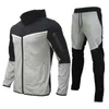 Heren tracksuits merk heren sweatsuit tech fleece coodie katoen stretch training slijtage goede kwaliteit jas sportset kleding 230130