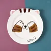 Assiettes dessin animé créatif Animal petit déjeuner enfants fruits Snack assiette vaisselle ménage céramique après-midi thé