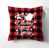 Cuscino Merry Christmas Cover Cuscini decorativi per la casa per soggiorno Federa Plaid rosso