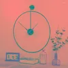 壁時計アイアンアートシンプルな時計ラウンドモダンデザインスペインスタイルホームリビングルーム装飾ミュート装飾工芸品