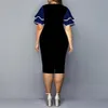 Plus size Dresses Size Y2k Curve Clothes for Women Ripple Printing Double Sleeves Aesthetic Clothing Christmas Bodycon 230130