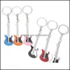 Key Rings Fashion Jewellery Accessories Guitar Ring Musical Instruments Keys Buckle Originality Pendant Ornaments Keychains Metal Me Dhqd0