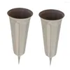 Vases 2-Piece 10.2' Stake In Ground Cemetery Grave Fluted Flower Holder