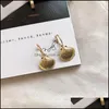 Stud High Quality Starfish Conch Cowary Shell Big Circle Drop Earrings For Women Gold Plated Imitation Pearls Dangle Earring Summer Dhgog
