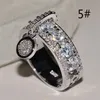 Anéis de casamento Misananryne Luxo Branco Anel de noivado de Zircão Vintage Rose Gold para mulheres jóias de moda