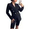 Women's Jackets Us Mail Jacket Women Fleece Ladies Casual Solid Double Breasted Lapel Long Sleeve Slim Suit Temperament Cardigan Coat For