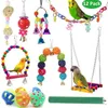 Other Bird Supplies 12pcs Toys Set Parrot Chewing Swing Suspension Bridge Toy Station Stick Combination Cage Accessories 230130