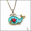 Pendant Necklaces Starfish Necklace For Women Boho Jewelry Ocean Beach Party Gift Vintage Chain Charms Dried Flower Dh Drop Delivery Dhkfe