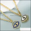 Sautoirs Pavé Cristal Coeur Evil Eye Pendentif Collier De Mode D'été Femmes Tour De Cou Boutique Bijoux En Gros 3526 Q2 Drop Delivery N Dh6E1