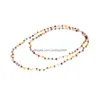 Beaded Necklaces Bohemian Fashion Jewelry Colorf Necklace Ancient Handmade Rope Woven Glass Beads Drop Delivery Pendants Dhfxz