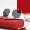 2022 Designer Lunettes de soleil Femmes Brand New Lunettes de soleil polarisées Rimless Man Fashion Polygon Trendy Accessoire Carti Eyewear Unique Sun Gl Xwvm