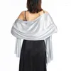 Schals Elegante Damen seidige Tücher und Wraps für Abendkleider Braut Brautjungfer Hochzeit Schal weiche reine Farbe Party Achselzucken Umhänge