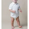 Pagliaccetti Est Arrivo Camicia da neonato Pagliaccetto a maniche lunghe con papillon scozzese Stile gentiluomo Abbigliamento versione ampia