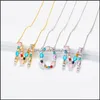 ペンダントネックレスColorf Charm Sier Necklaceラインストーン初期26レターカップル名前バレンタインデーギフトWholesalez Drop Delivery J Dh2ci