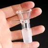 Glasschüsseln dicke runde Filterschüssel mit Griff 14 mm 18 mm männliche klare Farbe für Bohrinsel-Wasserbong-Werkzeuge