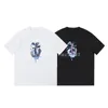 Luxury Fashion Brand Mens T Shirt Wave Boat Spear Print Short Sleeve Round Neck Summer Loose T-shirt Top Black White