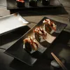 Piatti Piatto rettangolare in ceramica giapponese per sushi Piatto per snack creativo retrò per la casa