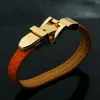 Bangle 2023 Fashion PU Street Shooting With Belt Buckle Single Ring Bracelet Charm Bracelets For Women Gold Bangles