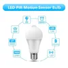 Ampoule LED avec détecteur de mouvement, lampe PIR, marche/arrêt automatique, éclairage nocturne pour la maison et le stationnement, 110/220V