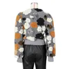 Damen Jacken Adogirl Plüsch 3D Blumen Vintage Frauen Mode Lässig Einreiher Langarm Wollmantel Crop Top Street Outwear 230130