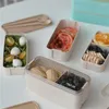 Ensembles de vaisselle boîte à Bento pour enfants, conteneurs à déjeuner étanches, boîtes mignonnes pour baguettes, récipient lavable au lave-vaisselle et au micro-ondes