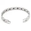 LINK BRACELETS Feminino de jóias góticas femininas Aço inoxidável Silvery Polished Oval Terapia Mercas decorados de comprimento: