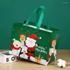 Decorações de Natal 1pc Merry Gift Bag Cartoon Santa Claus Snowman non Tecido para o ano 2023 Noel Gifts