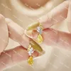 Backs oorbellen Premium kleur diamant peervormige mode elegante boetiek mooie dames verjaardag luxe sieraden geschenken