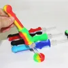 Hookahs tubos de silicone néctar mini tubo de mão com unha de titânio gr2 14,5mm Concentro Dab Straw Silicon Bolets