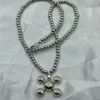 Pendant Necklaces Fashion Stainless Steel Round Bead Chain Quadangle Ball For Men Women Personality Niche Design Sense Necklace Gi265w